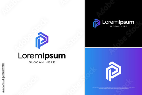 Modern letter P building house home logo vector illustration. Minimalist construction concept logo template