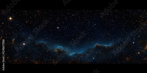 Fototapeta Naklejka Na Ścianę i Meble -  Starry Night Sky Panorama Impressionist Illustration of the Universe and Cosmos