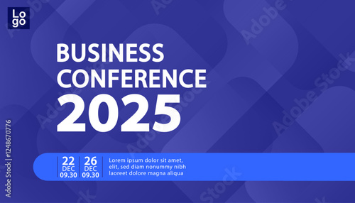 Banner to the online conference background. Web media event. Dynamic Background. Futuristic Poster for Corporate Meeting, Online Courses, Webinar, Seminar. Conference, Business Event Announcement.