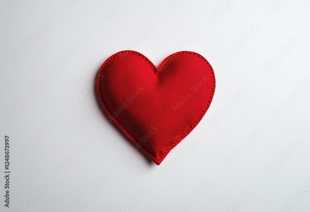 Royal red plain heart for valentine in white background