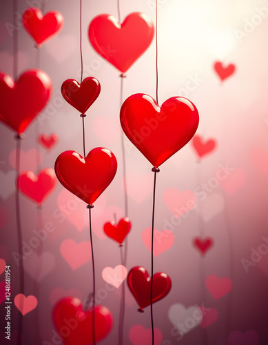 Hearts wallpaper, smooth light. with white shades