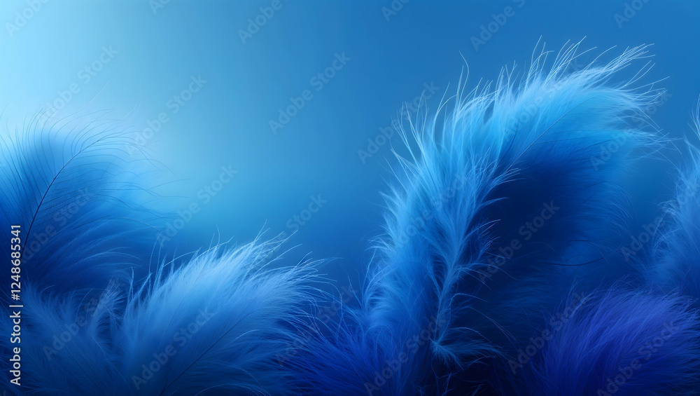 Fototapeta premium Beautiful abstract blue feathers on white background, white feather texture and blue background, feather wallpaper, blue texture banners, love theme, valentines day, gray gradient