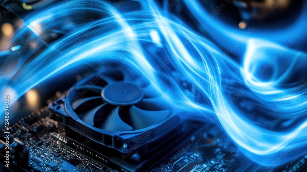 Cool air streams cool PC components Cool air streams cool PC components