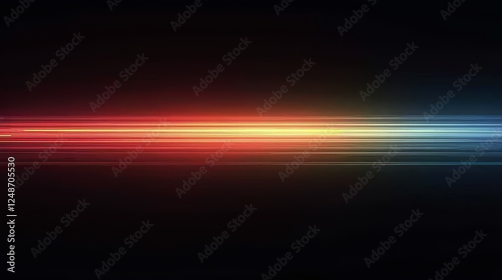 Abstract motion light streaks in red, yellow, and blue on black background. Futuristic speed effect. Digital technology and energy concept Abstract motion light streaks in red, yellow, and blue on black background. Futuristic speed effect. Digital technology and energy concept