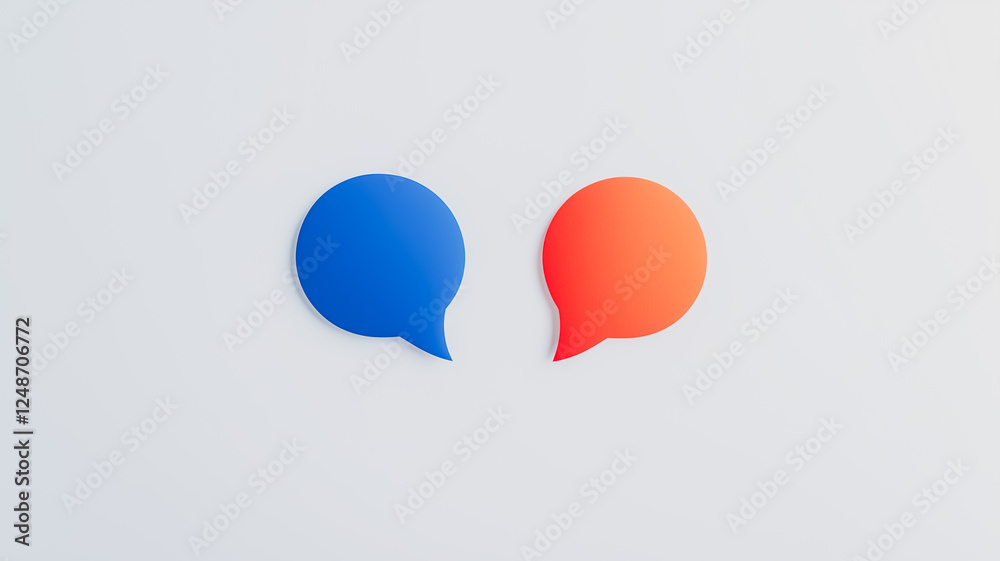 Naklejka premium blue and orange speech bubbles.