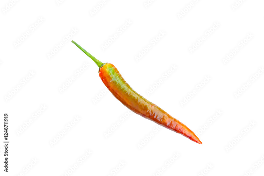 Red chili pepper isolated on white background, Fresh chili pepper, Food ingredient Red chili pepper isolated on white background, Fresh chili pepper, Food ingredient