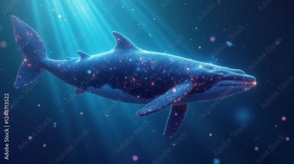 Fototapeta premium Cosmic Whale in Space