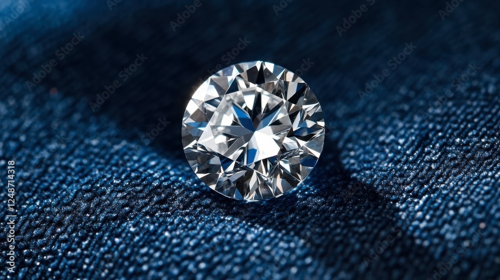 A majestic diamond set against a rich, deep blue background, highlighting its sparkle. A majestic diamond set against a rich, deep blue background, highlighting its sparkle.