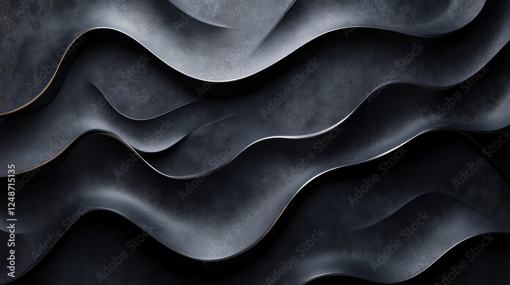 Abstract dark waves create a textured flowing background effect Abstract dark waves create a textured flowing background effect