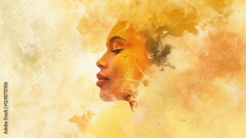 Golden Profile With Artistic Smoke Elements