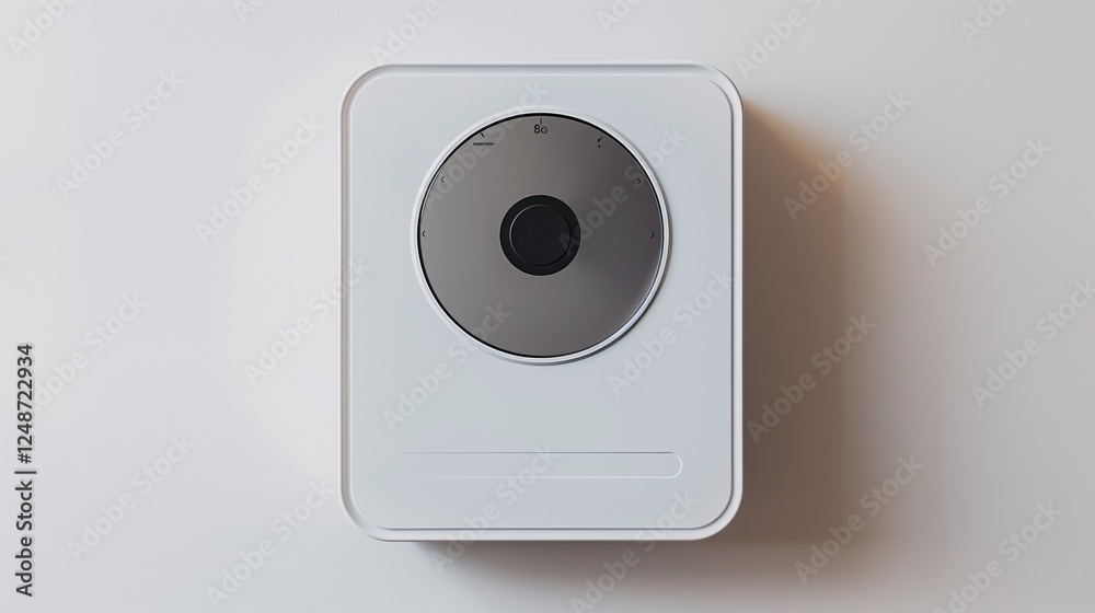 A modern digital kitchen scale with a large LCD display, captured from above on a white surface. A modern digital kitchen scale with a large LCD display, captured from above on a white surface.