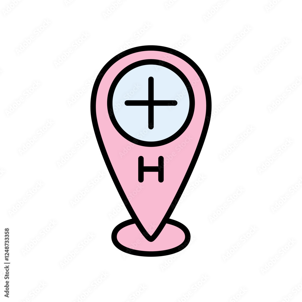 Fototapeta premium Location hospital Icon Design