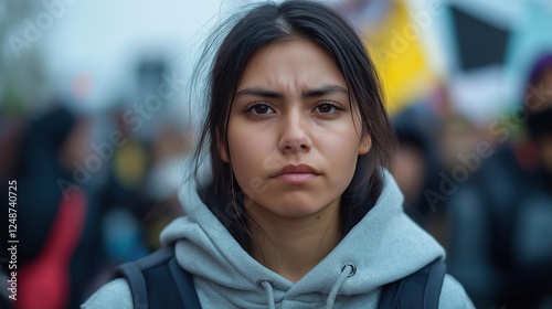 woman at a rally, protest, choice and change, fight for rights	