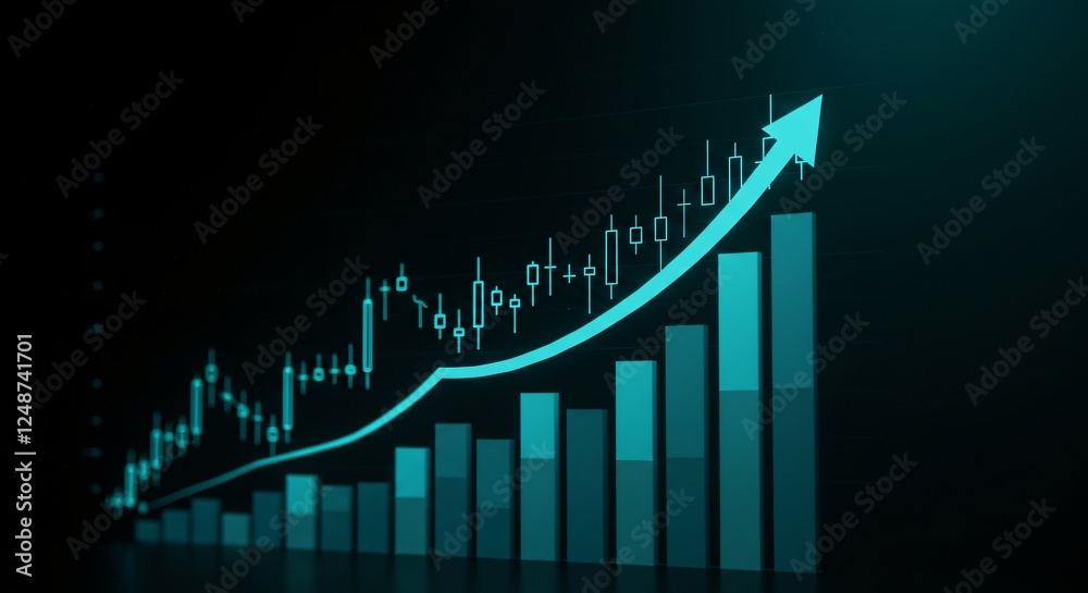 A dynamic stock image showcasing a rising trend graph, suggesting financial growth A dynamic stock image showcasing a rising trend graph, suggesting financial growth