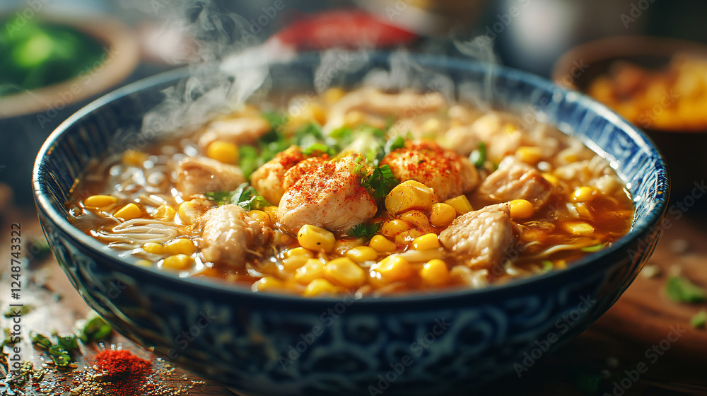 Hearty chicken and sweet corn soup Hearty chicken and sweet corn soup