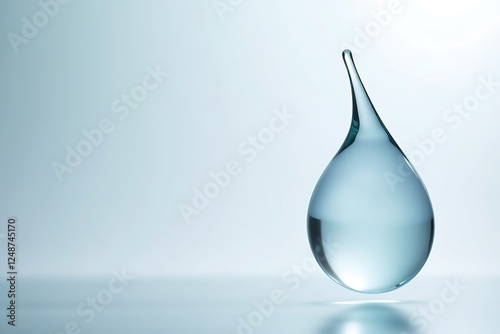 Crystal-Clear Globe-Shaped Water Droplet on Soft Gradient Background for World Water Day Designs