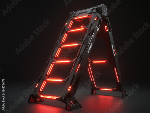 Innovative Ladder: Collapsible Design with Glowing Steps photo