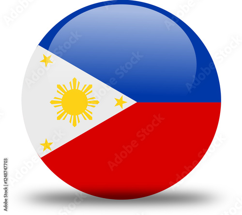 Free Download flag of philipines – 3D Circular Icon in High Resolution PNG Format	 - GFXLoad