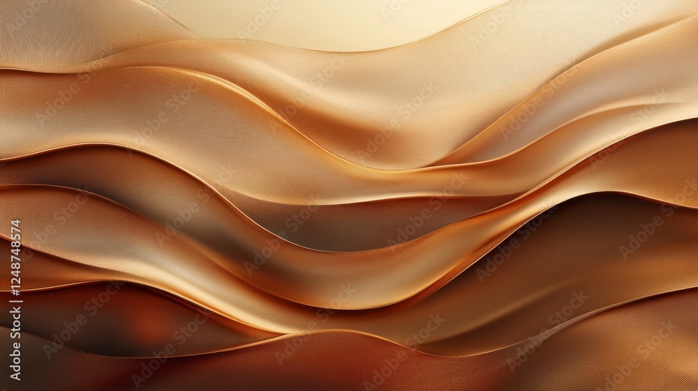 Obraz premium Abstract wavy patterns create an elegant golden and brown background