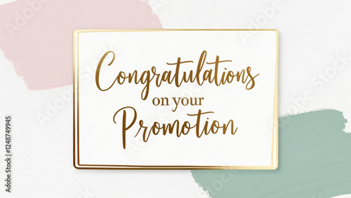 Wallpaper Mural promotion congratulations card featuring soft, pastel hues of pale pink, baby blue, and mint green, set against a clean white background, with a subtle texture resembling gentle watercolor brushstroke Torontodigital.ca