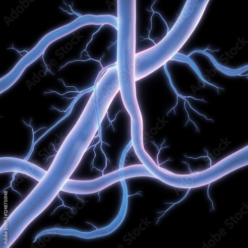 Intricate neural network, interconnected pathways, neurological system