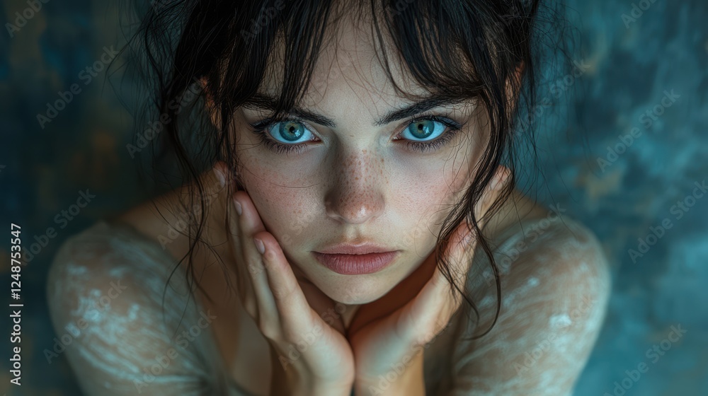 Fototapeta premium The Depth of Her Gaze: A Story Within the Eyes