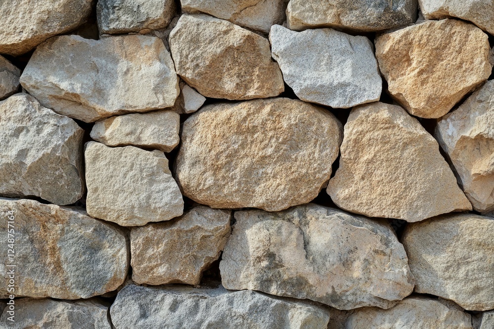Sunlit textured stone wall with soft depth of field. Neural network AI generated Sunlit textured stone wall with soft depth of field. Neural network AI generated