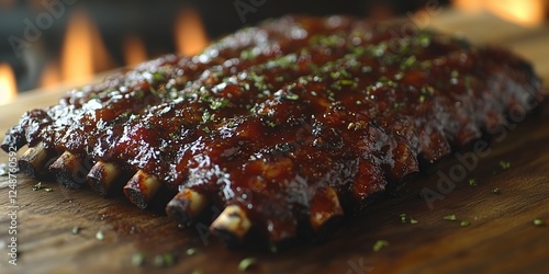 Close-up of smoked BBQ brisket