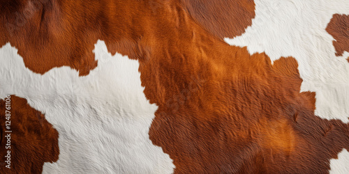 Brown and white cow skin texture pattern fur background