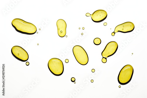 Olive oil spots separated on white