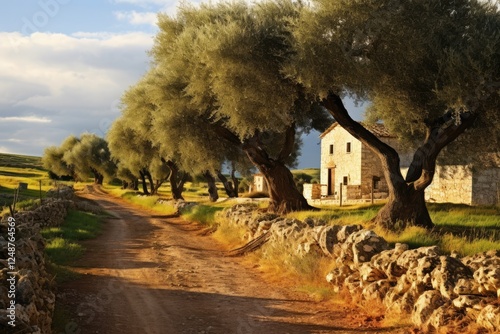 Olive tree plantation in the southern region of Italy Puglia