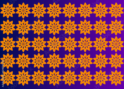 A set of mysterious ancient civilization pattern backgrounds.yellow,orange.nevy blue.black.purple colo pattern background. Can be used as banner advertising,seamless pattern with flowers
