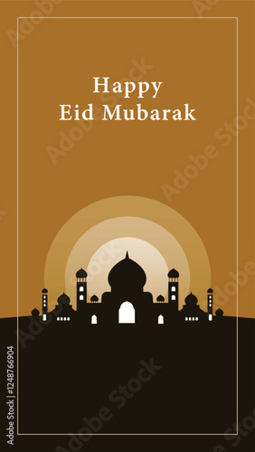 Eid Mubarak Greeting Islamic Illustration Background