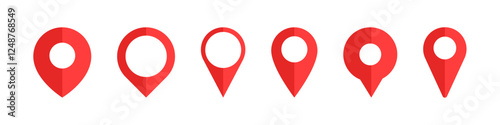 Location map pin icons set. Modern map marker collection. Pinpoint. Location pin icon. Map pin place marker. Map marker pointer icon. GPS location symbol. transparent background