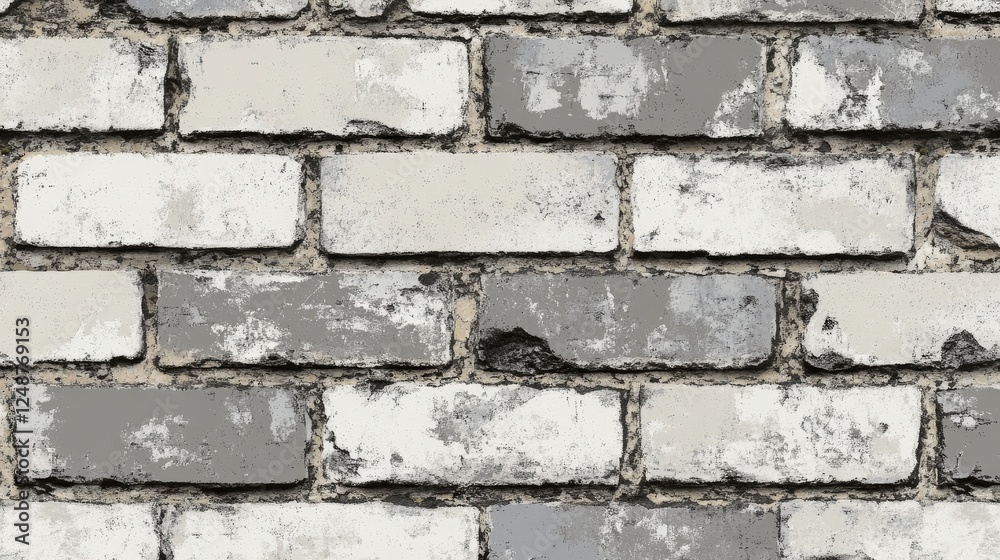 Fototapeta premium Vintage Gray and White Brick Wall Texture