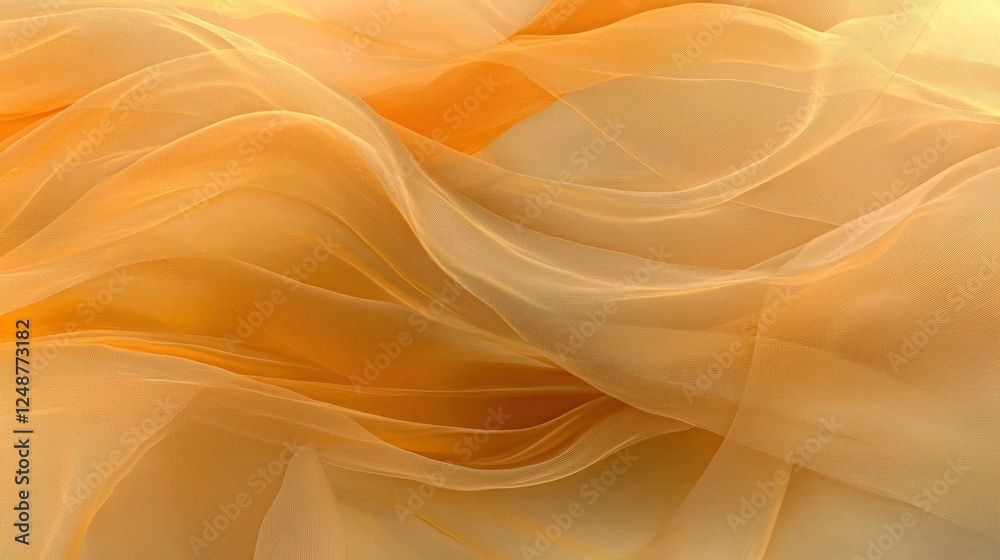 Soft Flowing Orange and Cream Fabric with Gentle Waves in Light Soft Flowing Orange and Cream Fabric with Gentle Waves in Light