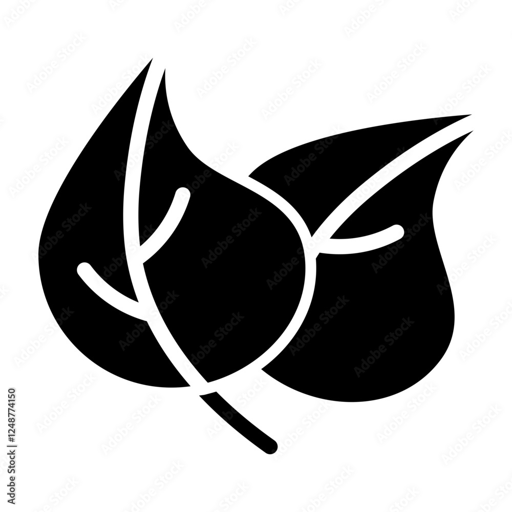 Obraz premium Leaves Vector Glyph Icon Design