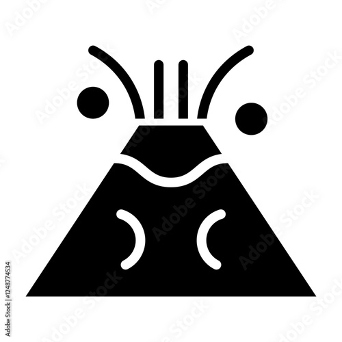 Volcano Vector Glyph Icon Design