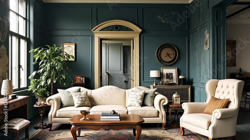 Wallpaper Mural Classic Vintage Living Room with Elegant Decor Torontodigital.ca