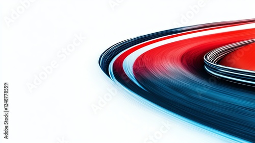 a speedway race track, professional racing circuit, sleek asphalt, aerodynamic curves, highspeed energy, isolated on white background