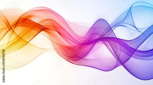 Abstract colorful smoke on white background ,A smooth gradient of lines in pastel pink and lavender, softly flowing across a white background for a calm and modern abstract look