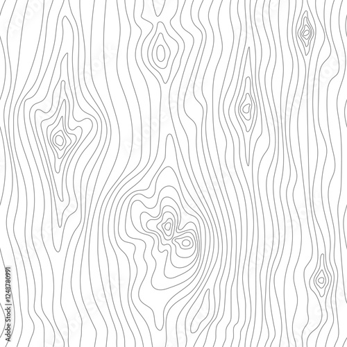 Hand drawn wood plank, seamless pattern, wood texture, black lines on white background, vector design