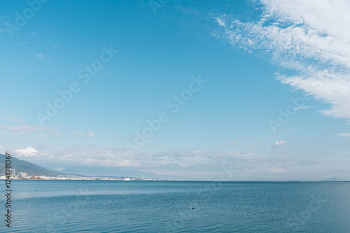 Obraz na płótnie Nagisa Park Lake Biwa in Otsu, Shiga, Japan w salonie