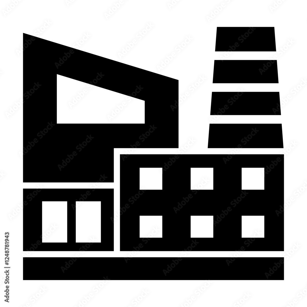 Processing Plant Vector Glyph Icon Design Processing Plant Vector Glyph Icon Design