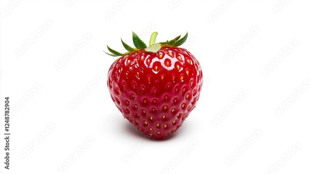 Fresh Ripe Strawberry Isolated on White Background. Generative AI Fresh Ripe Strawberry Isolated on White Background. Generative AI