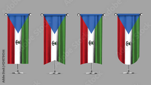 Collection of Vertical Banners Featuring the EQUATORIAL GUINEA Flag