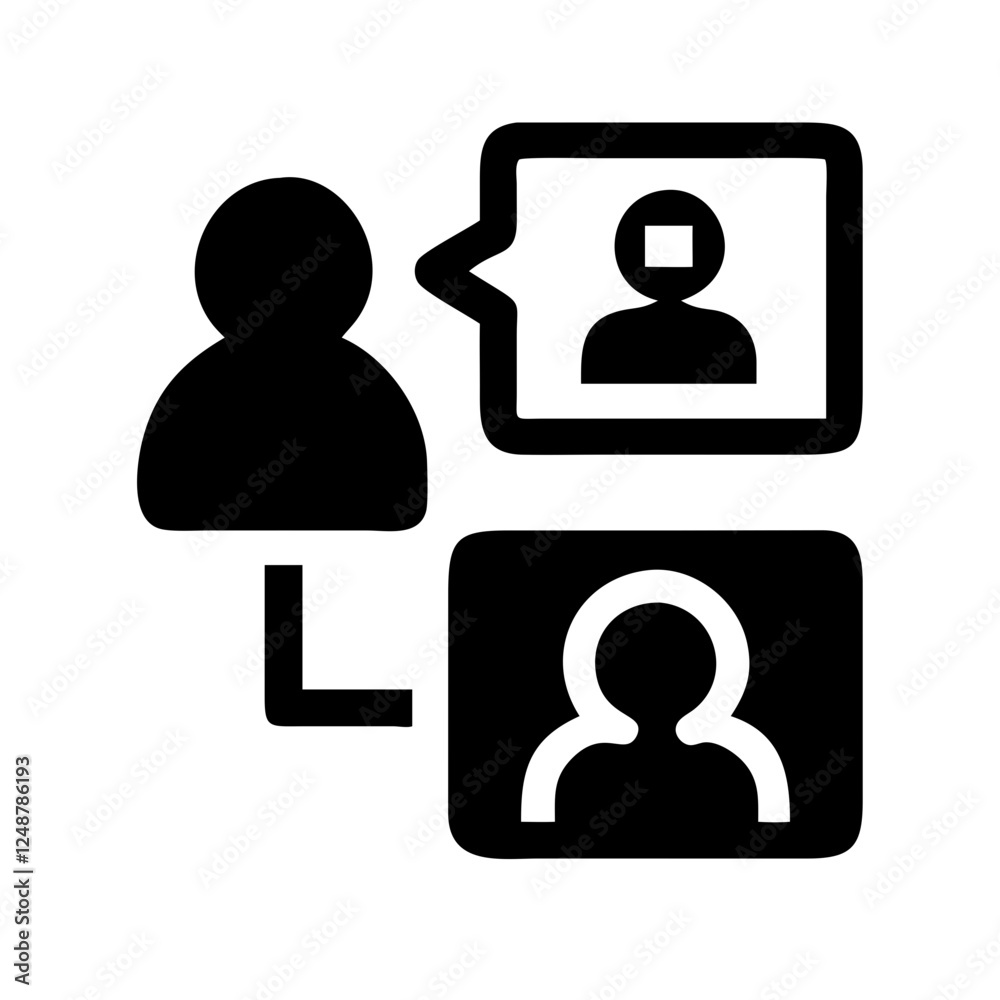 Simple graphic of interconnected people communicating Simple graphic of interconnected people communicating