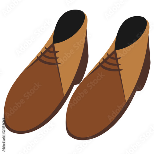 Illustration of a pair of shoes and flip-flops in vector style