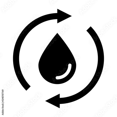 Water Recycle Vector Glyph Icon Design