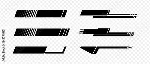 Sport or race stripes. Moto label sticker. Car, vehicle stripes. Car TV lines. Race car
